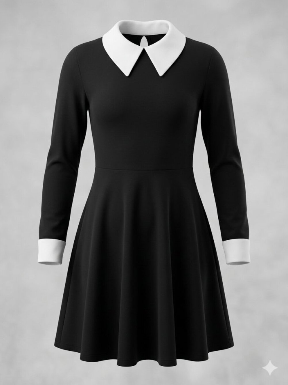 Wednesday Addams Girls's 8/10 Black and White Kids Cosplay Costume Dress 3584